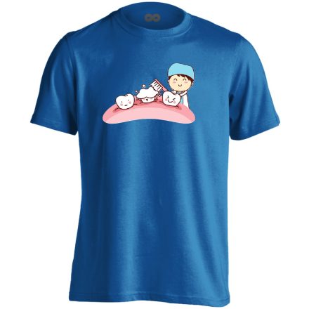 Sörte-Perte fogászati férfi póló (kék)