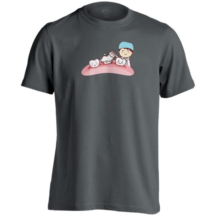Sörte-Perte fogászati férfi póló (szénszürke)
