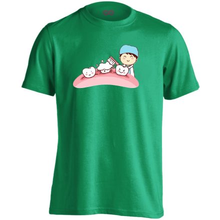 Sörte-Perte fogászati férfi póló (zöld)