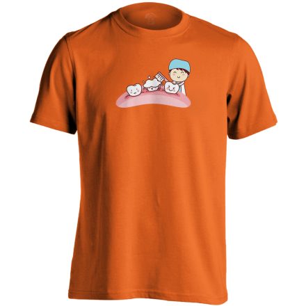 Sörte-Perte fogászati férfi póló (narancssárga)