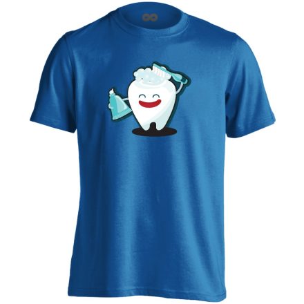 FogFésű fogászati férfi póló (kék)