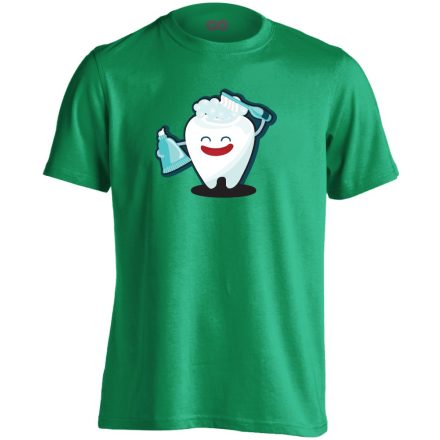 FogFésű fogászati férfi póló (zöld)