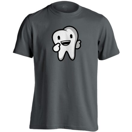 Boldog Fog fogászati férfi póló (szénszürke)