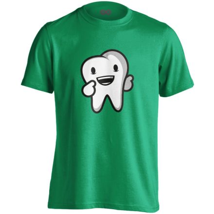 Boldog Fog fogászati férfi póló (zöld)