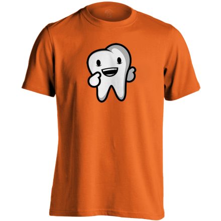 Boldog Fog fogászati férfi póló (narancssárga)