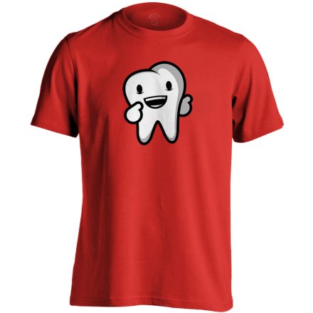 Boldog Fog fogászati férfi póló (piros)