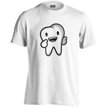 Boldog Fog fogászati férfi póló (fehér)