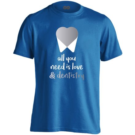 All You Need Is Love fogászati férfi póló (kék)