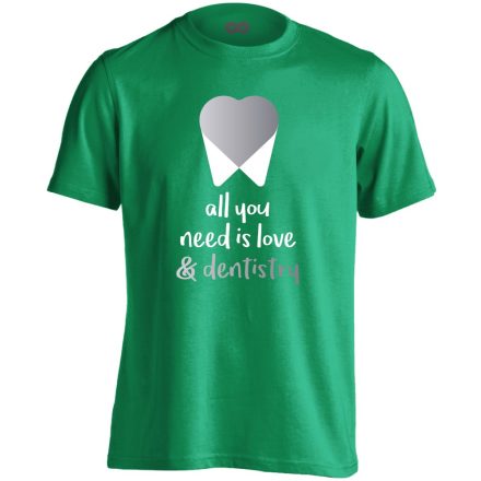 All You Need Is Love fogászati férfi póló (zöld)