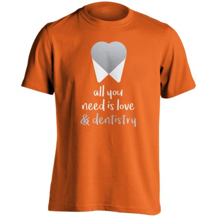 All You Need Is Love fogászati férfi póló (narancssárga)