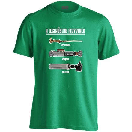 A Legerősebb Fegyverek fül-orr-gégészeti férfi póló (zöld)
