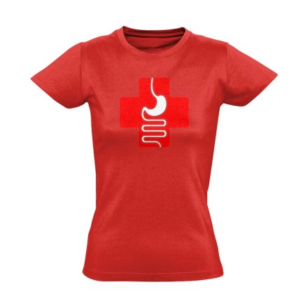 GyógyGyomor gasztroenterológiai női póló (piros)