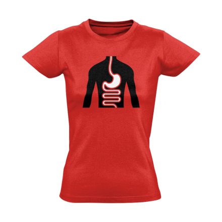 FlamóSikán gasztroenterológiai női póló (piros)