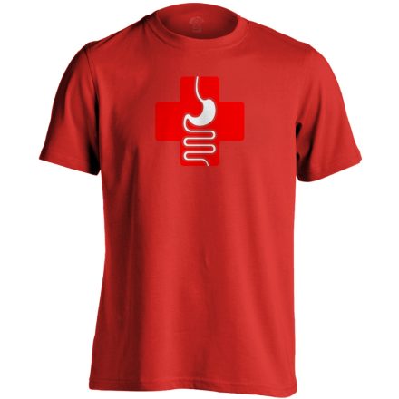 GyógyGyomor gasztroenterológiai férfi póló (piros)