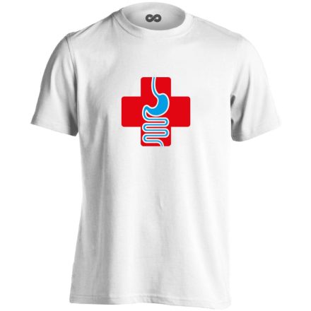 GyógyGyomor gasztroenterológiai férfi póló (fehér)