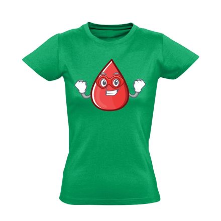 SzuperCseppMan gyermekgyógyászati női póló (zöld)