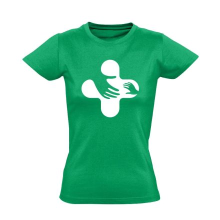 Jövő-Óvó gyermekgyógyászati női póló (zöld)