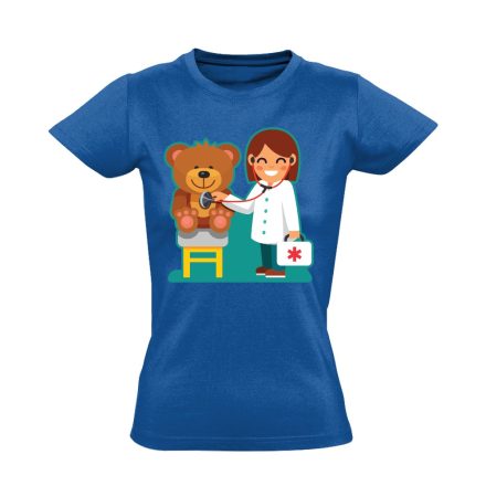TeddyDoki gyermekgyógyászati női póló (kék)