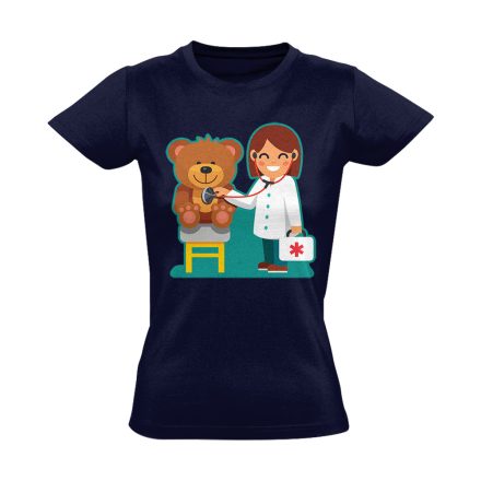 TeddyDoki gyermekgyógyászati női póló (tengerészkék)