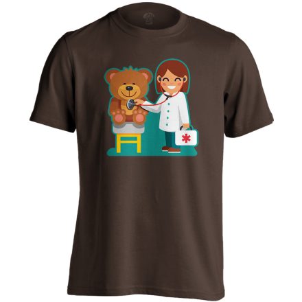 TeddyDoki gyermekgyógyászati férfi póló (csokoládébarna)