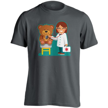 TeddyDoki gyermekgyógyászati férfi póló (szénszürke)