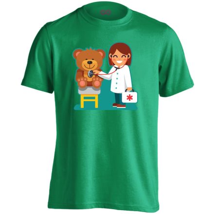 TeddyDoki gyermekgyógyászati férfi póló (zöld)