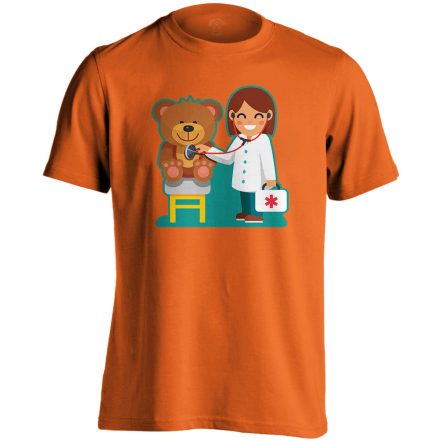 TeddyDoki gyermekgyógyászati férfi póló (narancssárga)