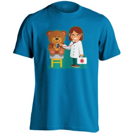 TeddyDoki gyermekgyógyászati férfi póló (zafírkék)