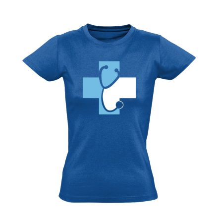 Meghallgatlak háziorvosi női póló (kék)