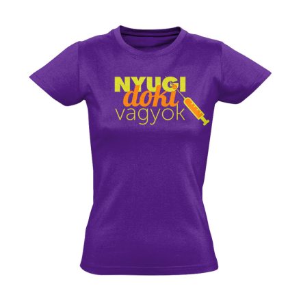 Nyugi, doki vagyok! háziorvosi női póló (lila)