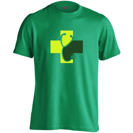 Meghallgatlak háziorvosi férfi póló (zöld)