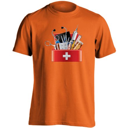 EszközTár háziorvosi férfi póló (narancssárga)