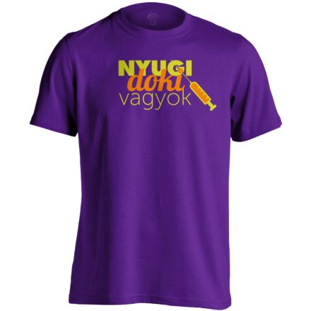 Nyugi, doki vagyok! háziorvosi férfi póló (lila)