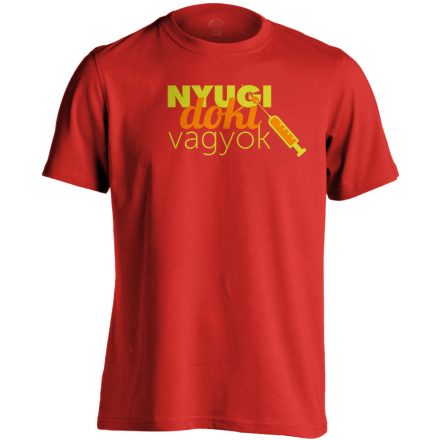 Nyugi, doki vagyok! háziorvosi férfi póló (piros)