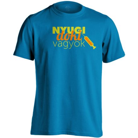 Nyugi, doki vagyok! háziorvosi férfi póló (zafírkék)