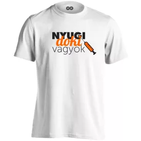 Nyugi, doki vagyok! háziorvosi férfi póló (fehér)