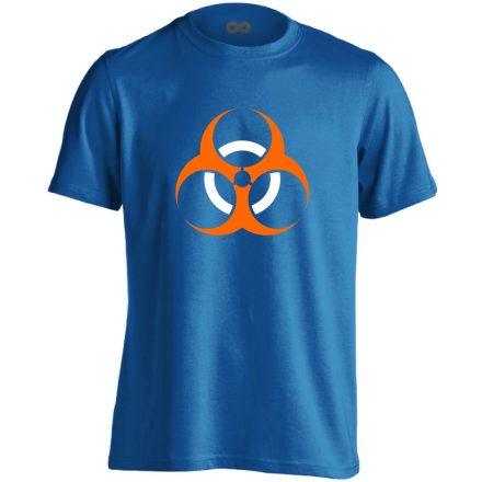 Vigyázz, biosz! infektológiai férfi póló (kék)