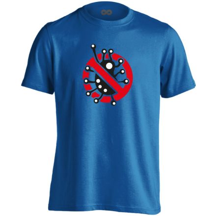 Fertőzni Tilos infektológiai férfi póló (kék)