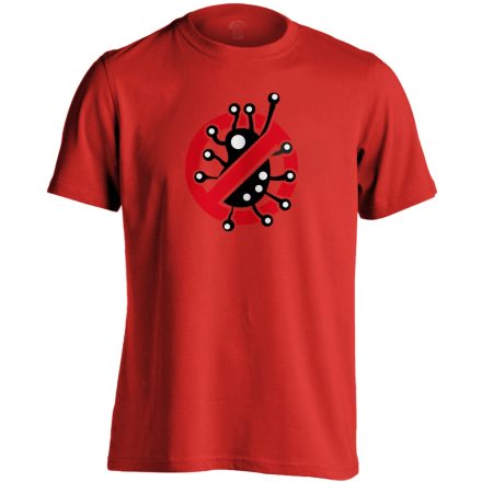 Fertőzni Tilos infektológiai férfi póló (piros)