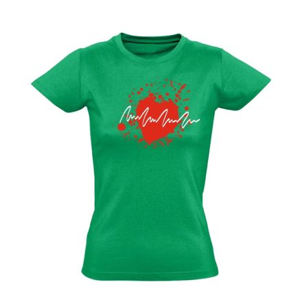 TarantinoEKG kardiológiai női póló (zöld)