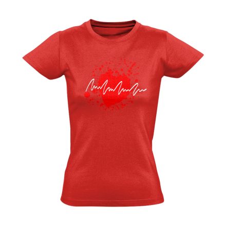 TarantinoEKG kardiológiai női póló (piros)