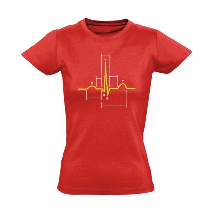 Sci-Szív kardiológiai női póló (piros)