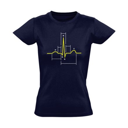 Sci-Szív kardiológiai női póló (tengerészkék)