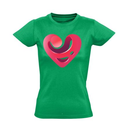 Ketyegő kardiológiai női póló (zöld)