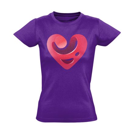 Ketyegő kardiológiai női póló (lila)