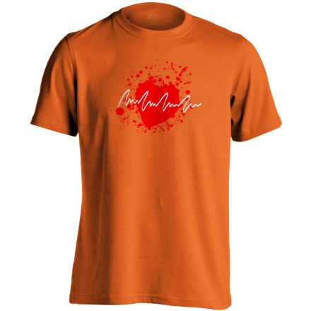TarantinoEKG kardiológiai férfi póló (narancssárga)