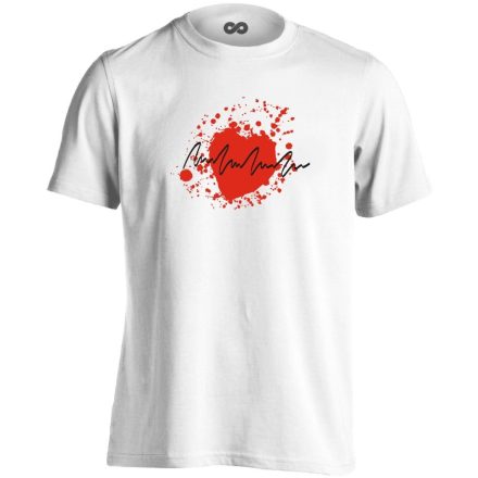 TarantinoEKG kardiológiai férfi póló (fehér)