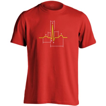 Sci-Szív kardiológiai férfi póló (piros)