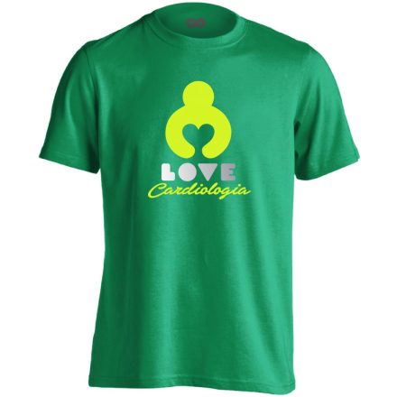 KardioLOVE kardiológiai férfi póló (zöld)
