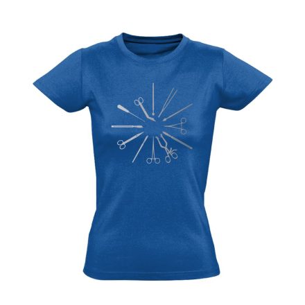 Hegyesek-Élesek központi műtős női póló (kék)